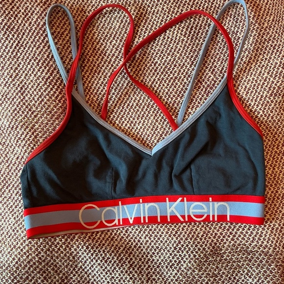Calvin Klein Bralette Small | Colorblock Logo Sports Bra - Picture 1 of 2